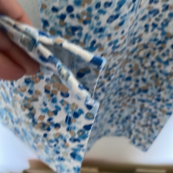 SUSAN GRAVER WEEKEND PANTS XL STRETCH BLUE & BEIGE LOOK FOR SPRING SIDE POCKETS - Picture 3 of 7